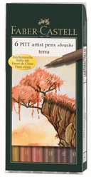 Faber Castell Pitt Çizim Kalemi Fırça Uç Toprak 6’lı 167106 - Thumbnail