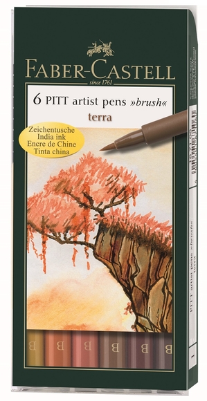 Faber Castell Pitt Çizim Kalemi Fırça Uç Toprak 6’lı 167106 JU8559 Faber Castell Pitt Çizim Kalemi Fırça Uç Toprak 6’lı 167106 JU8559