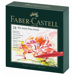 Faber Castell - Faber Castell Pitt Fırça Uç Çizim Kalemi Studio Box 24 Renk 167147
