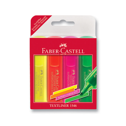 Faber Castell Şeffaf Gövde Fosforlu Kalem 1546 4'lü Poşet - Thumbnail