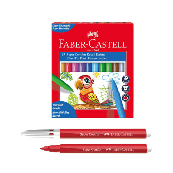 Faber Castell Super Comfort Keçeli Kalem 12 li 155130