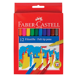 Faber Castell Unicolor Keçeli Kalem 12 Renk 554212 - Thumbnail