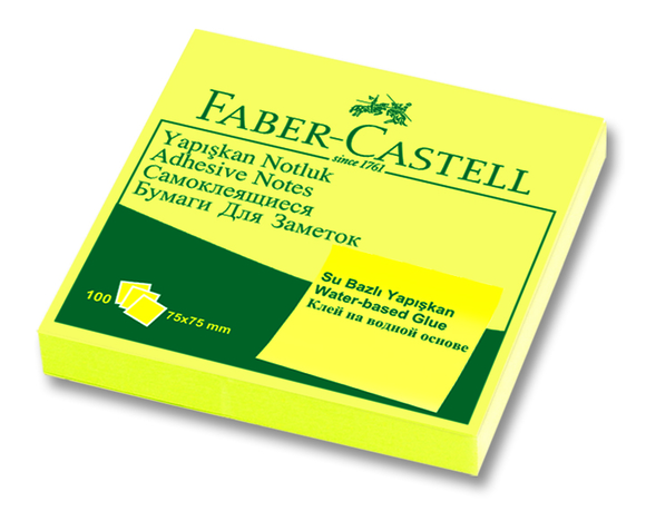 Faber Castell Yapışkan Notluk 75x75mm 100 Sayfa Sarı