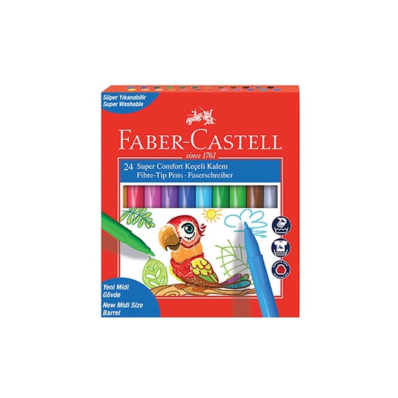 Faber Keçeli Kalem Super Comfort 24 Renk YENİ