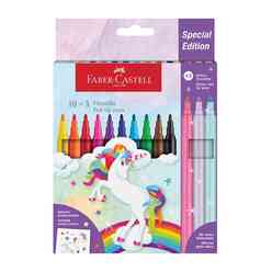 Faber Keçeli Kalem Unicorn 10+3 Renk 5062554213000 - Thumbnail