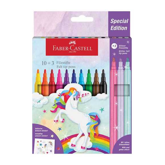 Faber Keçeli Kalem Unicorn 10+3 Renk 5062554213000