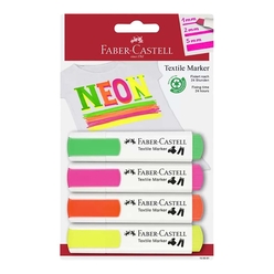 Faber Tekstil Markörü Neon Renk 4’lü - Thumbnail