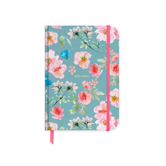 Fabooks 2021- 2022 Pembe ve Mavi Çiçekler 17 Aylık Akademik Ajanda