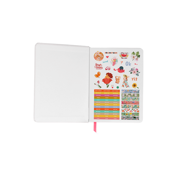 Fabooks 2021- 2022 Pembe ve Mavi Çiçekler 17 Aylık Akademik Ajanda