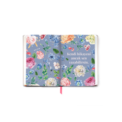 Fabooks 2021- 2022 Pembe ve Mavi Çiçekler 17 Aylık Akademik Ajanda - Thumbnail