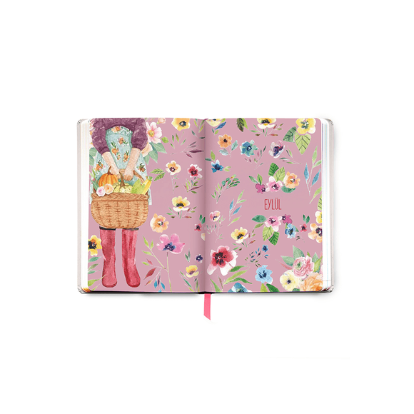 Fabooks 2021- 2022 Pembe ve Mavi Çiçekler 17 Aylık Akademik Ajanda