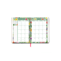 Fabooks 2021- 2022 Pembe ve Mavi Çiçekler 17 Aylık Akademik Ajanda - Thumbnail