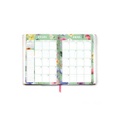 Fabooks 2021- 2022 Pembe ve Mavi Çiçekler 17 Aylık Akademik Ajanda - Thumbnail