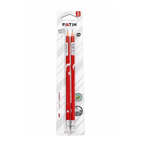 Fatih 17610 Kurşun Kalem Türk Bayraklı 2’li 2B
