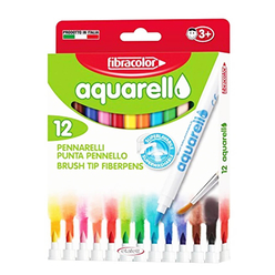 Fibracolor Aquarell Keçeli Kalem 12 Renk 10550A - Thumbnail