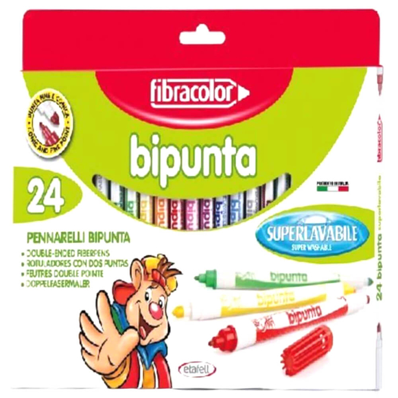 Fibracolor Bipunta 24 Renk Çift Uçlu Keçeli Kalem 10544SW024