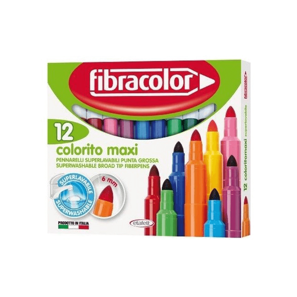 Fibracolor Jumbo Maxi Keçeli Kalem 12’li