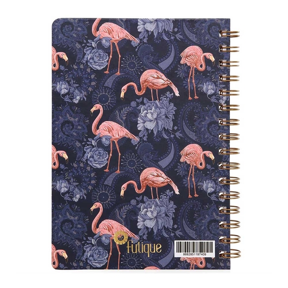 Fulique Flamingo Spiralli Noktalı Defter 14.8x21cm