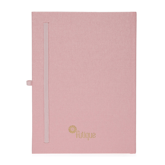 Fulique Journal Metalik Pembe Noktalı Defter 15,5x21,5cm