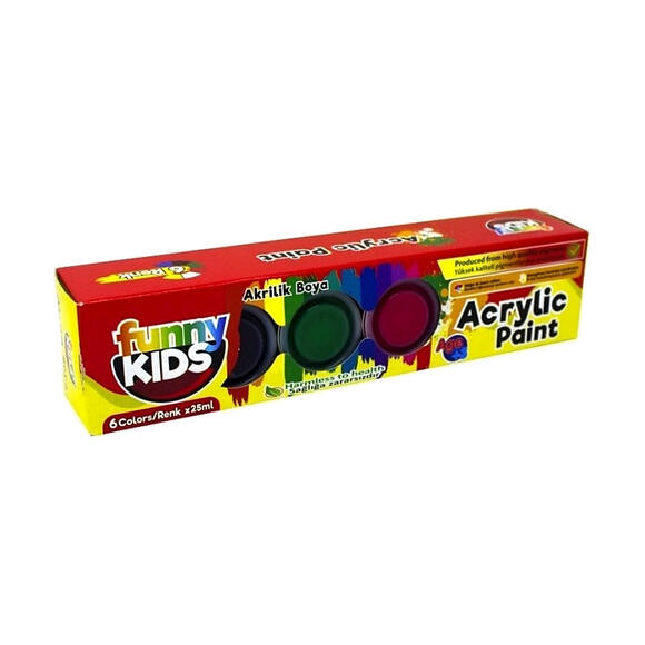 Funny Kids 025-05687 Akrilik Boya 25Ml 6Lı Set