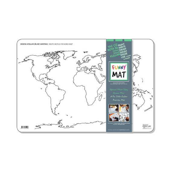 Funny Mat Dünya Kıtalar Dilsiz Haritası 1020