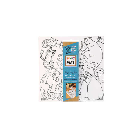 Funny Mat Whıte Kediler