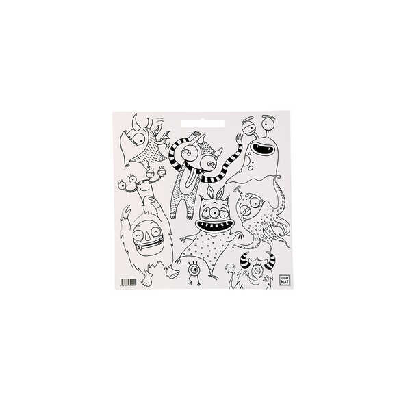 Funny Mat Whıte Sevimli Canavarlar 40X40 Cm