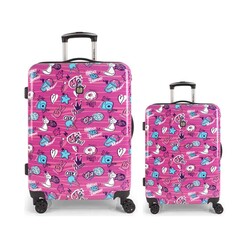 Gabol Trolley Valiz Kabin ve Orta Boy Pembe Sticker 234146 - Thumbnail