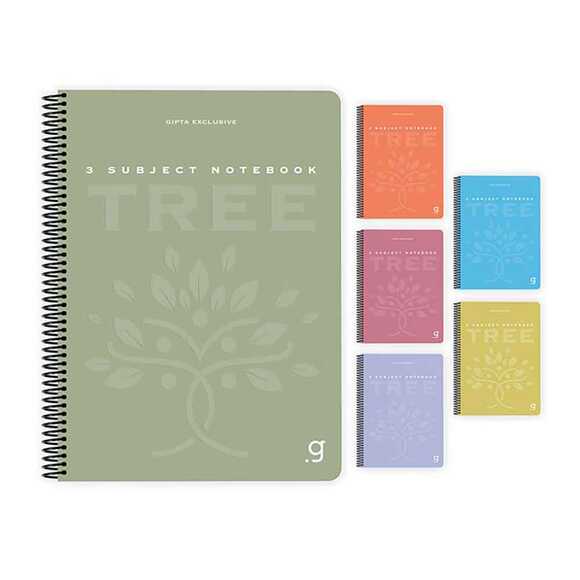 Gıpta 17x24cm 120 Yaprak Tree Spiralli Seperatörlü Pp Kapak Defter Kareli 6953000
