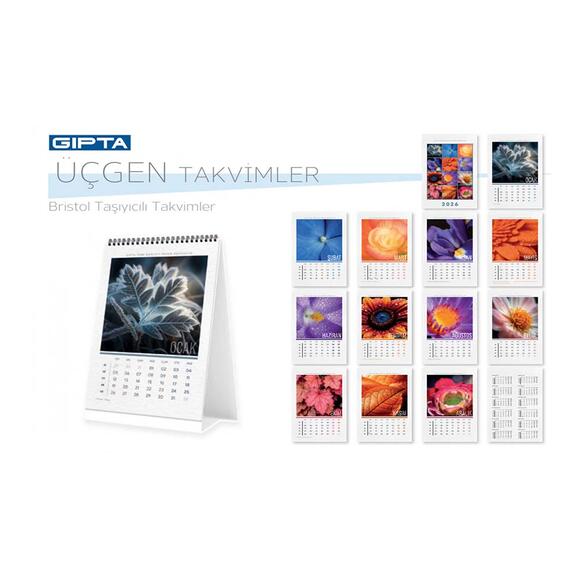 Gıpta 2026 Yılı 19143Brs 19x14 Bristol Üçgen Takvim