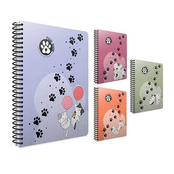 Gıpta A4 80 Yaprak Paw Spiralli Pp Kapak Defter Çizgili 7070000
