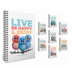 Gıpta A4 80yp. Birds Spiralli Karton Kapak Defter Kareli 7680 - Thumbnail