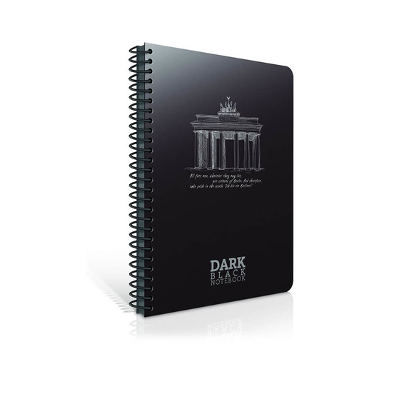 Gıpta Dark Defter Spiralli PP Kapak 17x24 cm 50 Yaprak Çizgisiz 3-2673000-2011