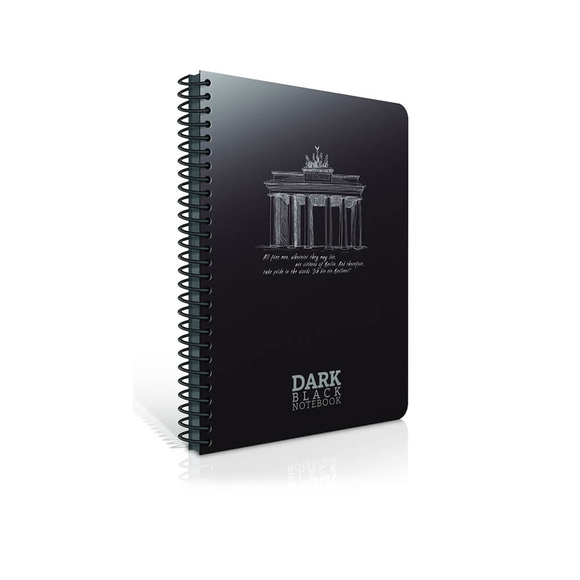 Gıpta Dark Defter Spiralli PP Kapak A4 50 Yaprak Çizgisiz 3-2672000-2011