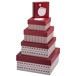 Gıpta Kutu - Gıpta Santa Kutu Kırmızı BX2207-04 - 160x160x90 mm