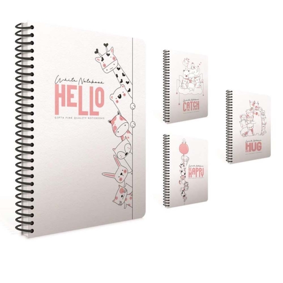 Gıpta White Notebook A4 Spiralli Karton Kapak Defter Kareli 100Yp 4340