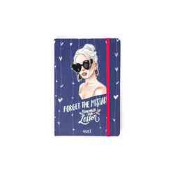 Girl Power Desenli Sert Kapak Lastikli Defter A5 - Thumbnail