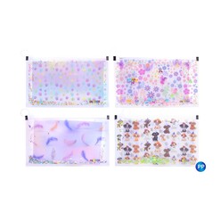 Globox - Globox A4 Fermuarlı Simli Kalemlikli Pp Dosya 3937