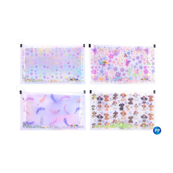 Globox A4 Fermuarlı Simli Kalemlikli Pp Dosya 3937