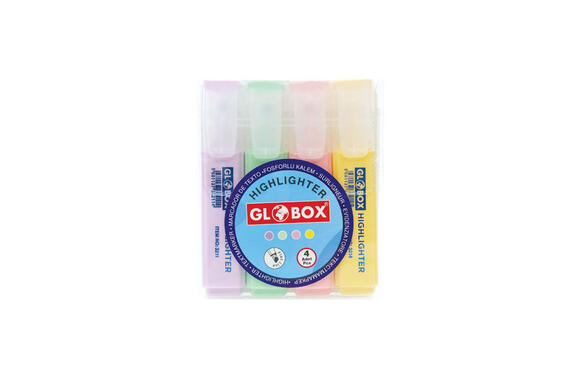 Globox Fosforlu Kalem 4Lü Pastel Renk 3230