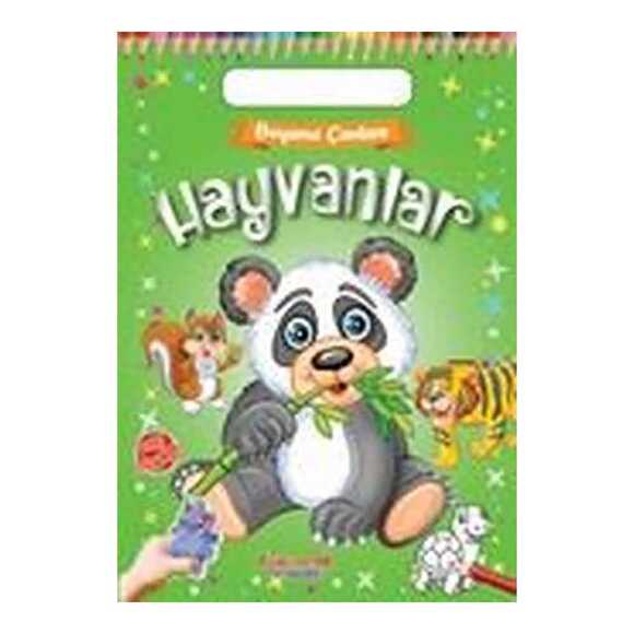 Hayvanlar - Boyama Çantam - Renkli Çıkartmalı