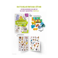 Hayvanlar Boyama Kitabı - Oyun Hamurlu / 3 Yaş + - Thumbnail