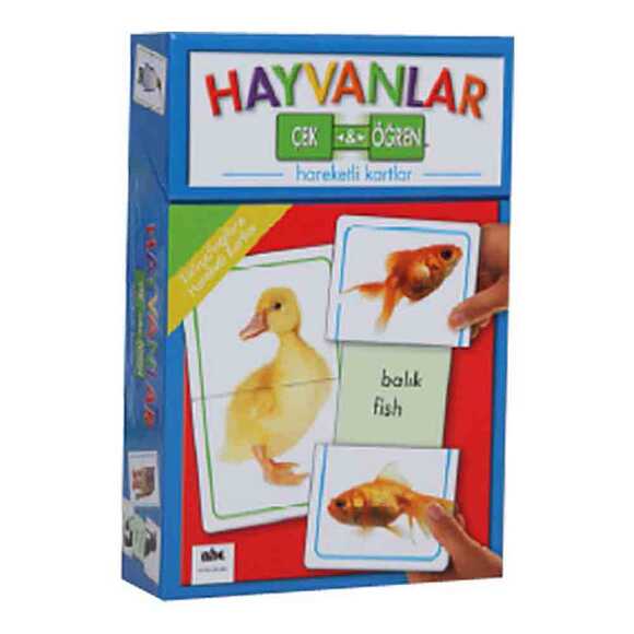 Hayvanlar Çek ve Öğren Hareketli Kartlar