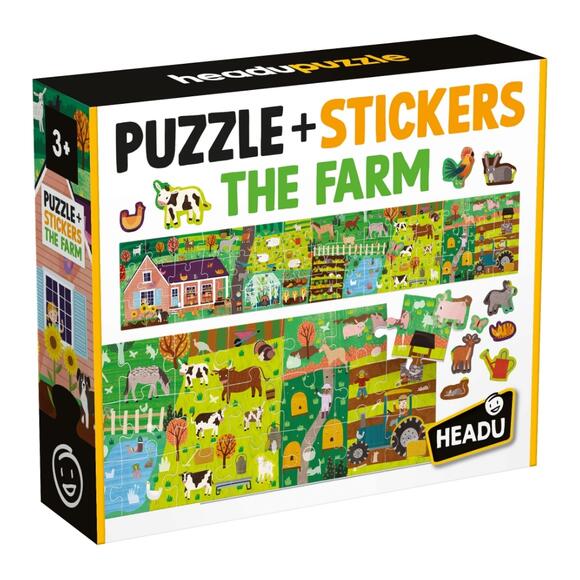 Headu Çiftlik Puzzle ve Çıkartmalar (3+ Yaş) MU59087