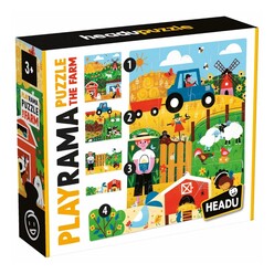 Headu - Headu Ecoplay Çiftlik Temalı Şekilli Puzzle (3+ Yaş) MU59032