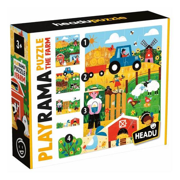Headu Ecoplay Çiftlik Temalı Şekilli Puzzle (3+ Yaş) MU59032