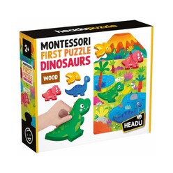 Headu - Headu Montessori İlk Ahşap Dinozor Puzzle MU59025