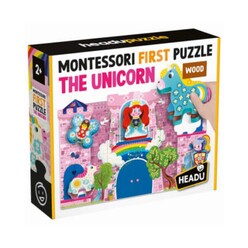Headu - Headu Montessori İlk Ahşap Unicorn Puzzle (2-5 Yaş) MU56987