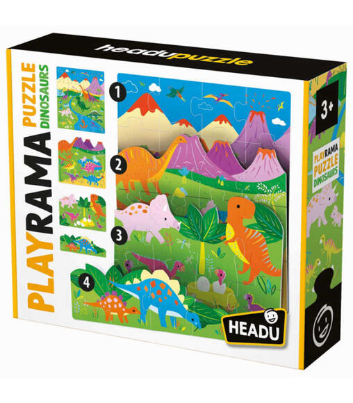 Headu Playrama Dinozorlar Puzzle (3-6 Yaş) MU55300