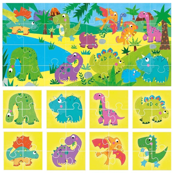 Headu Puzzle 8+1 Dinosaurs (2-5 Yaş) IT-22243